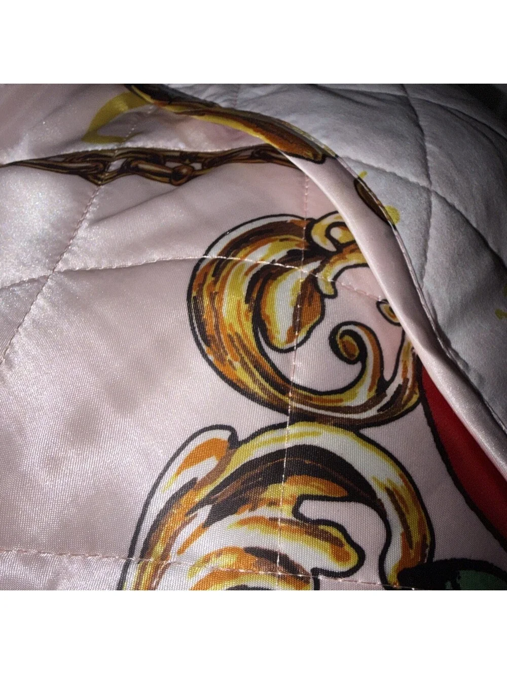 New Ed Hardy King 3-Piece Satin Quilt Set Tattoo Art Snakes Skulls Pink